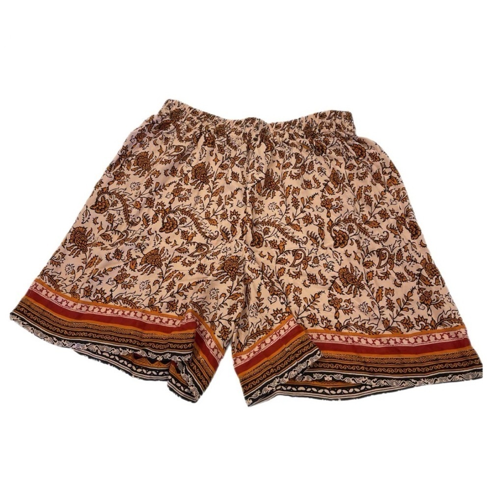 Beachlunchlounge Shorts Brown Regular Viscose Paisley Casual